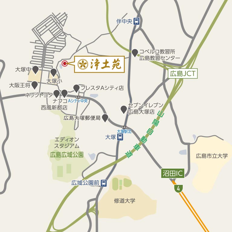 浄土苑へのアクセスマップ
